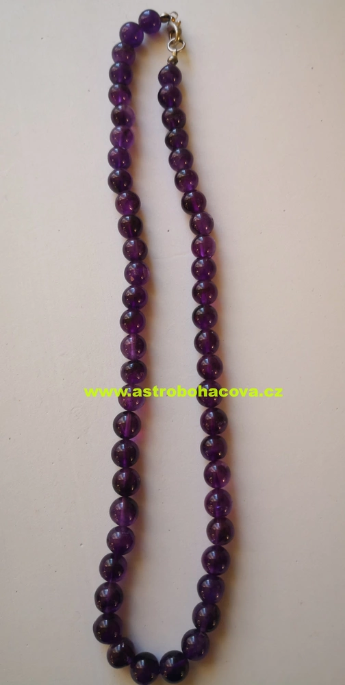 AMETYST - náhrdelník, kuličky 8mm, 50 cm