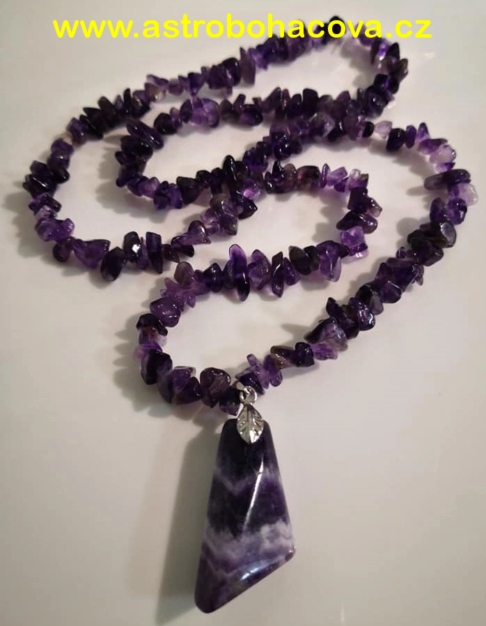 AMETYST NÁHRDELNÍK 35 CM 