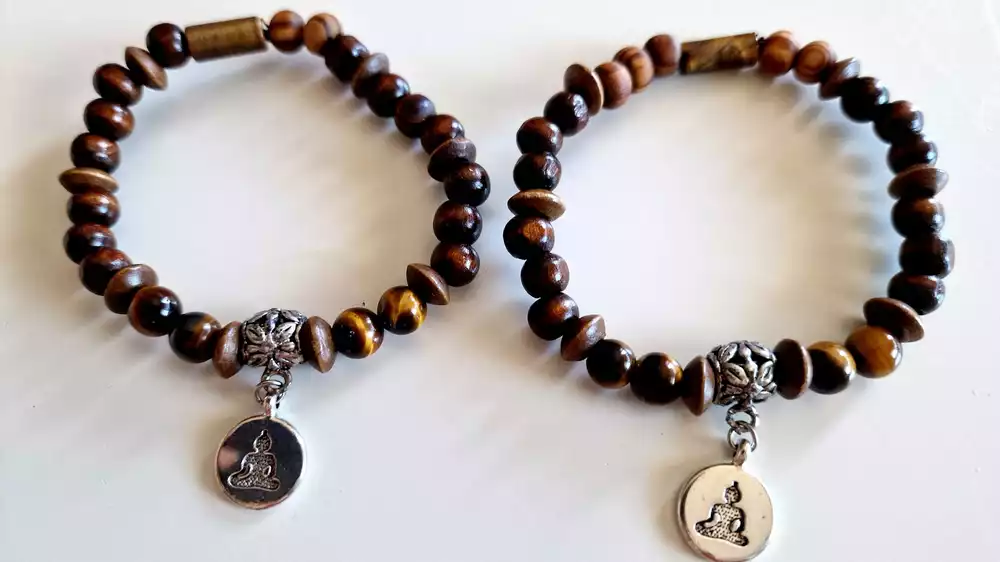 TYGŘÍ OKO, dřevo - PÁNSKÝ NÁRAMEK 