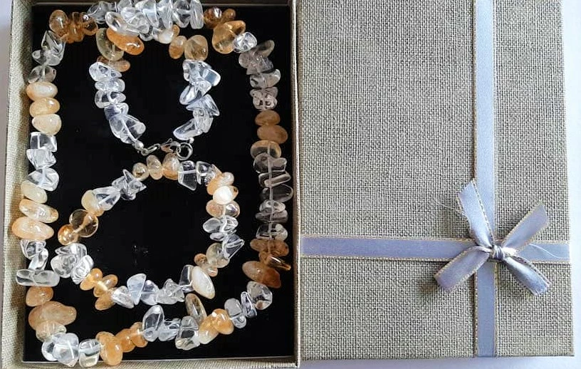 CITRÍN + KŘIŠŤÁL NÁHRDELNÍK, 