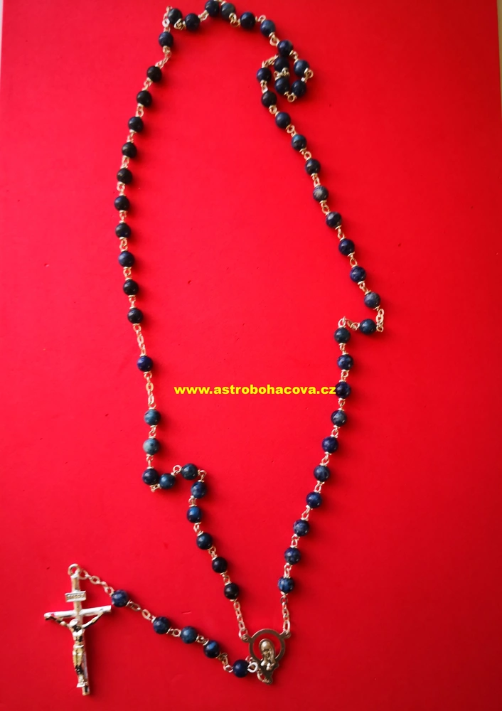 Růženec z lapis lazuli