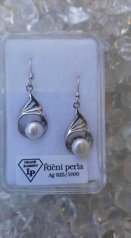ŘÍČNÍ PERLA STŘÍBRO NÁUŠNICE