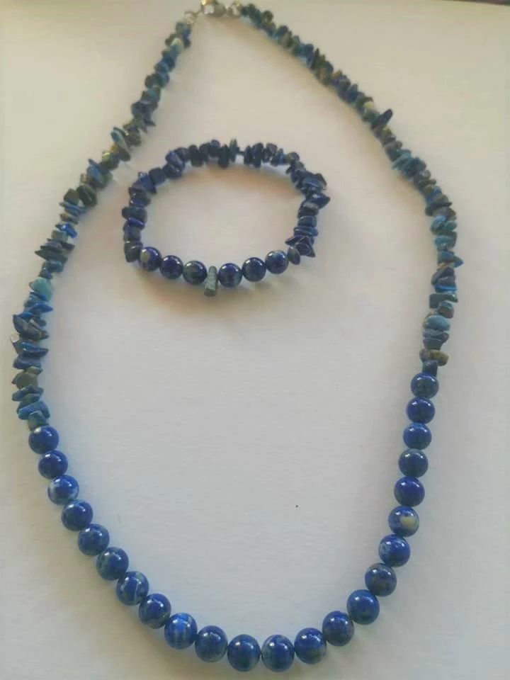 LAPIS LAZULI NÁHRDELNÍK + NÁRAMEK 