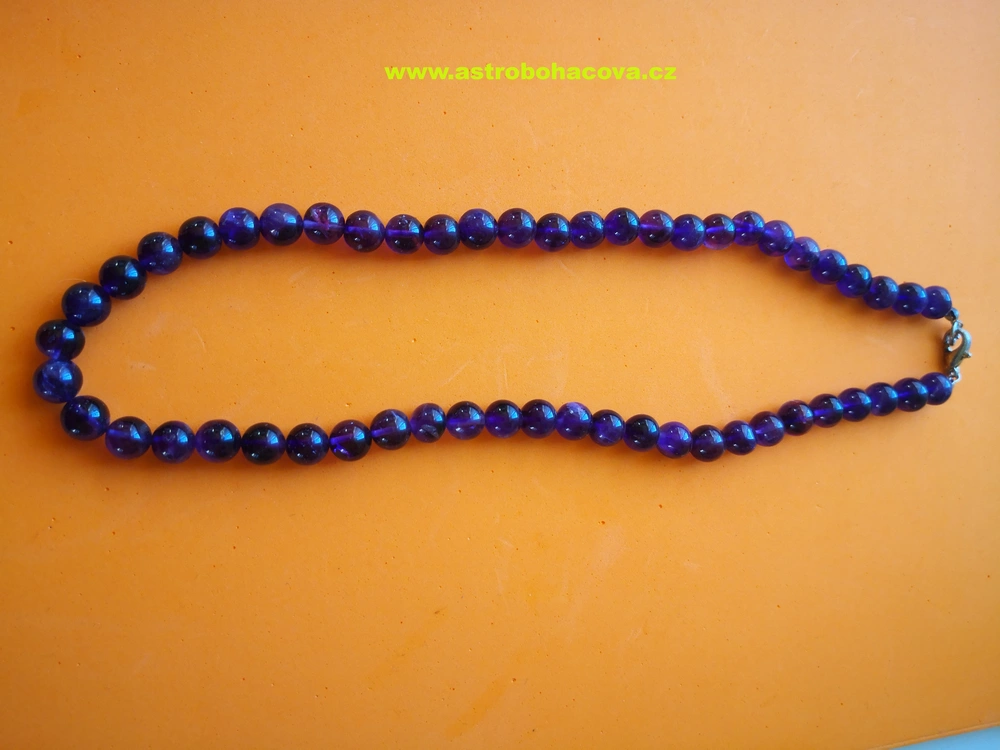 AMETYST - náhrdelník, kuličky 8mm, 50 cm