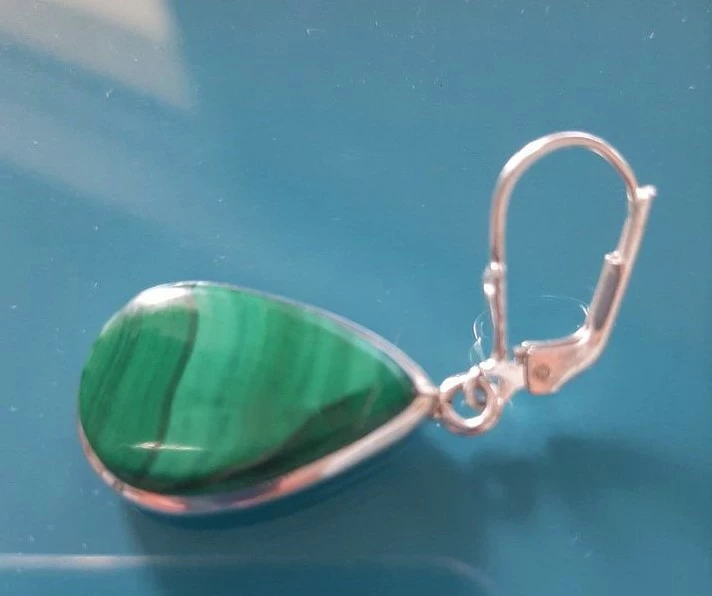 MALACHIT  NÁUŠNICE  Ag 925