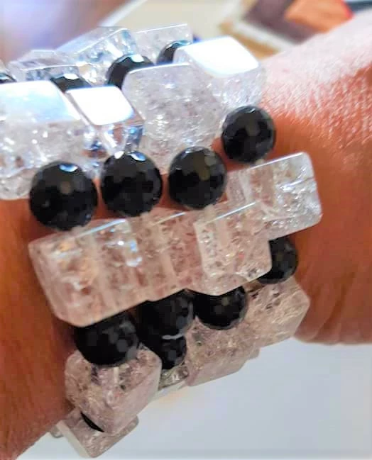 KŘIŠTÁL + ONYX NÁRAMEK 