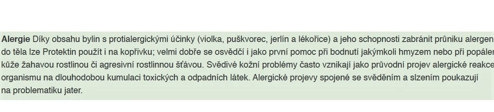 KRÉM PROTEKTIN - KOŽNÍ REAKCE