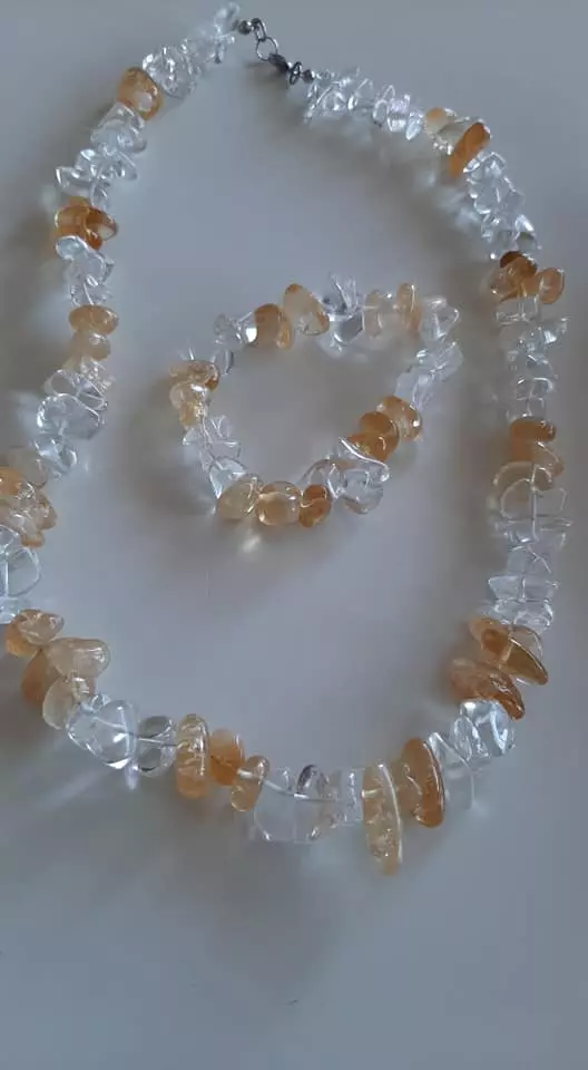 CITRÍN + KŘIŠŤÁL NÁHRDELNÍK, 